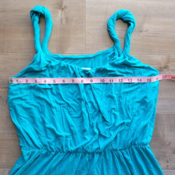 Ann Taylor Loft Women's Medium Maxi Dress Teal Twisted Straps - Picture 5 of 6